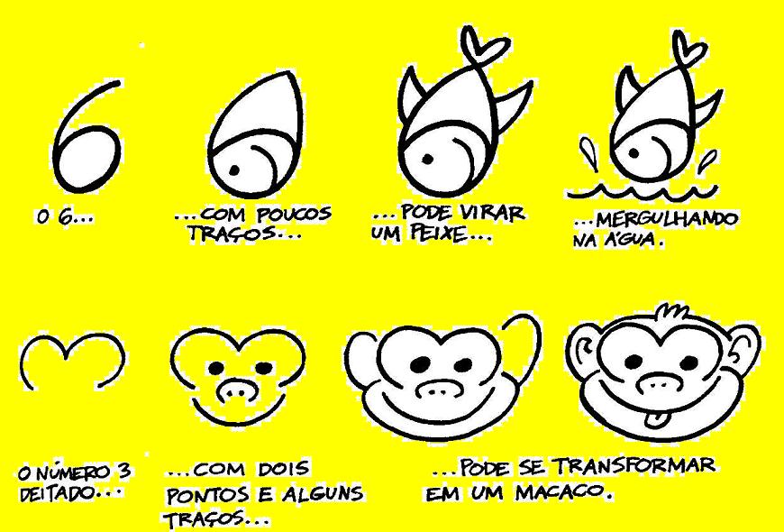 COMO DESENHAR UM MACACO USANDO O NÚMERO 3 