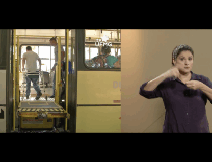 foto mostra tradutora de libras em imagem da TV UFMG