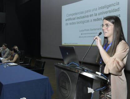 Professora Lucía Prieto Santamaría, da Universidade Politécnica de Madrid, fala durante 24º Encontro de Reitores do Grupo Tordesilhas
