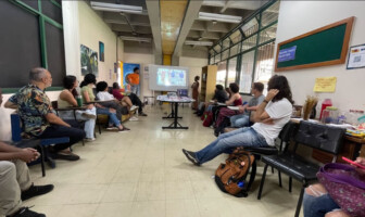 Registro de ateliê de conversação em francês, realizado por alunos durante o Novembro Negro 2025