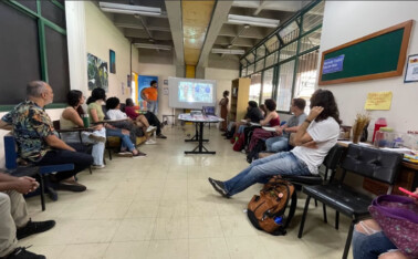 Registro de ateliê de conversação em francês, realizado por alunos durante o Novembro Negro 2025