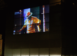 Fachada Digital do Espaço do Conhecimento, na Praça da Liberdade