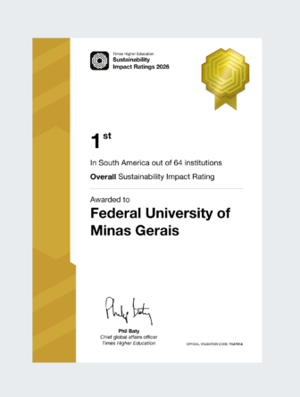 Diploma distingue a UFMG como primeira colocada da América do Sul na edição 2026 do THE Sustainability Impact Ratings