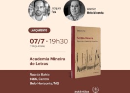 Folder do lançamento do livro 'Sertão-Veneza: retornos e travessias roseanas', de Jacques Fux