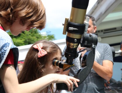 A observação solar no terraço astronômico acontece nas manhãs dos dias 12, 19 e 26 de julho
