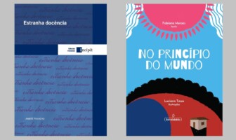 Capas dos livros 'No princípio do mundo' e 'Estranha docência', da Editora UFMG