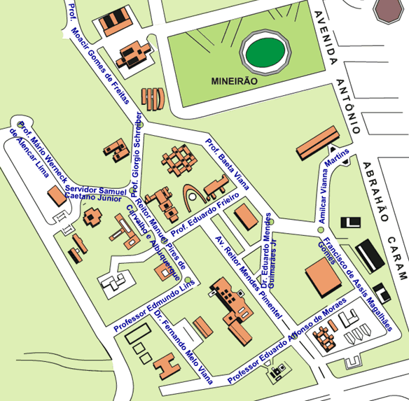 Mapa do Campus Pampulha da UFMG
