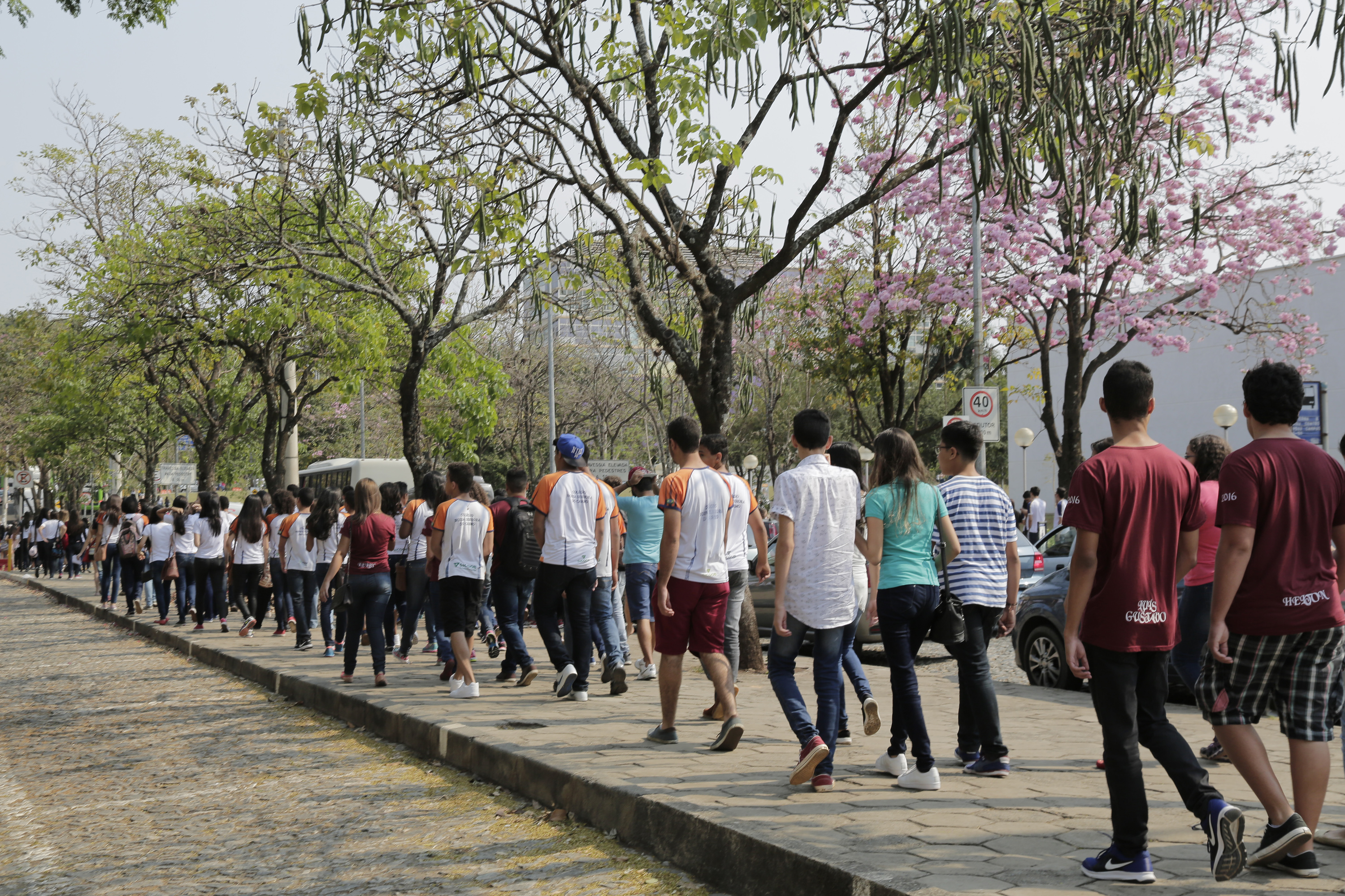 Ruas do campus Pampulha têm intenso movimento desde o início da manhã. Foto: Foca Lisboa