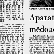 A cobertura dos vestibulares feita pelo Jornal do Brasil atravessou também os 17829 candidatos que estavam concorrendo 3124 vagas na UFMG. Opiniões diversas, batucada e ansiedade pelos gabaritos marcaram o dia de provas no Mineirão.  Miniatura