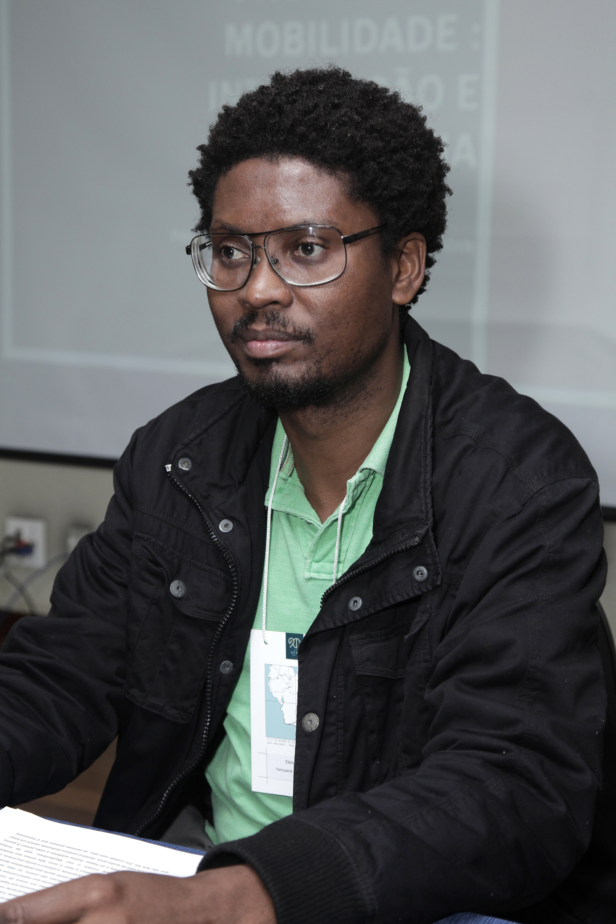 Elerson Silva, representante da Cáritas, na Conferência internacional sul-americana: territorialidades e humanidades. Foto: Foca Lisboa/ UFMG