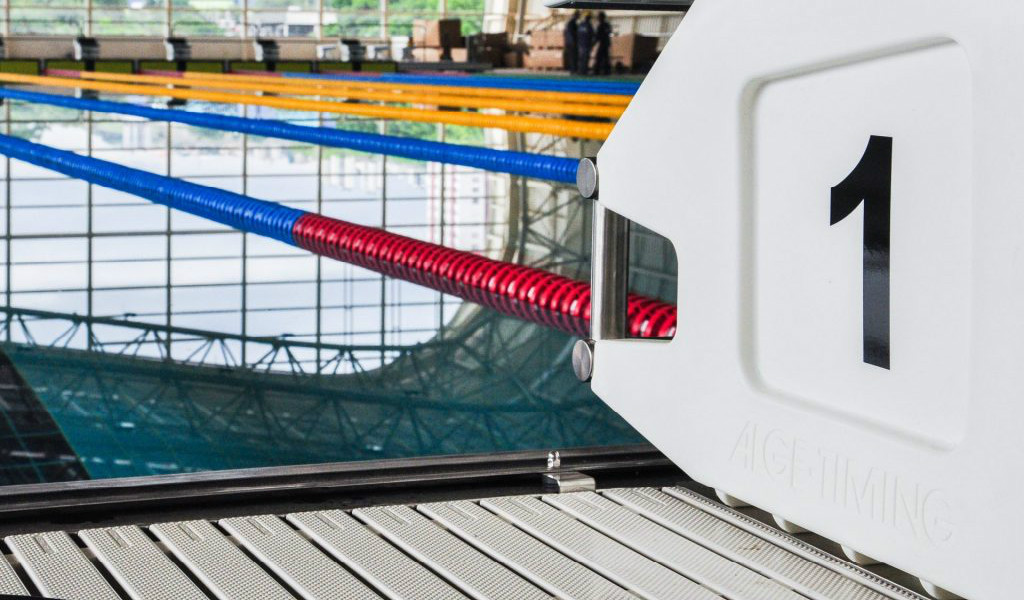 Detalhe da piscina olímpica do Centro de Treinamento Esportivo, que contribuiu para que a UFMG figurasse entre as 50 melhores universidades do mundo em esportes. Foto: Arquivo CTE