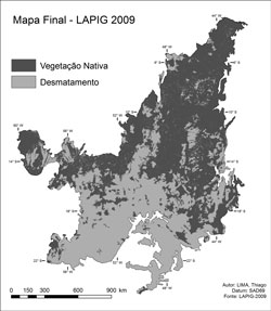 Evoluo do desmatamento at 2009 serviu de base para a projeo