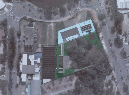 Perspectiva do centro de museus e espaos expositivos, que ser construdo entre o CEU e a Lagoa da Pampulha