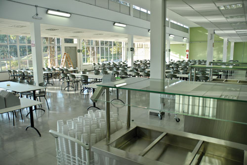 Salo de refeies do Setorial 1 tem 170 mesas e 680 assentos