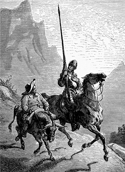 Representao de Dom Quixote e Sancho Pana feita por Gustave Dor, em 1.863