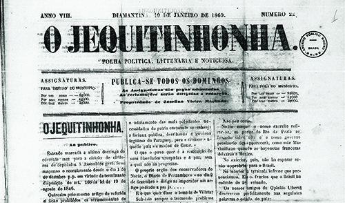 Imagem de O Jequitinhonha, de Diamantina, um dos jornais pesquisados