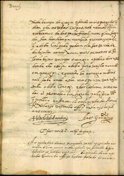 Documento registra confissão da meia cristã-nova Catarina Fróes ao Tribunal da Inquisição, em 1591