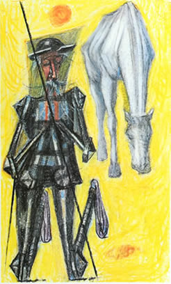 Desenho de Portinari "ilustrado" pelo poema Sagração, de Drummond