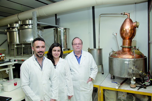 Márcio, Fabiana e Helmuth: protótipo retira toxinas da bebida