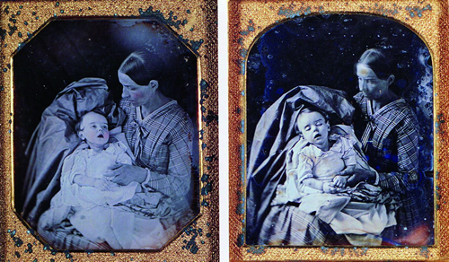 Mulher com o filho morto, em imagens feitas por volta de 1847