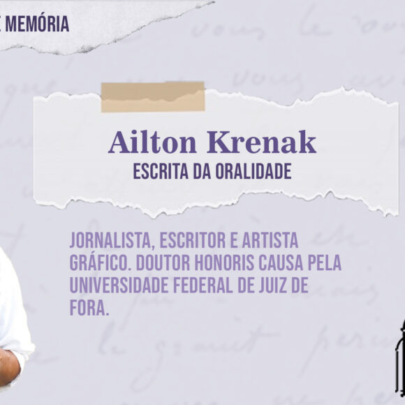 Ailton Krenak inaugura novo ciclo do projeto Aulas Abertas, que tem como temática a escrita, a poesia e a memória
