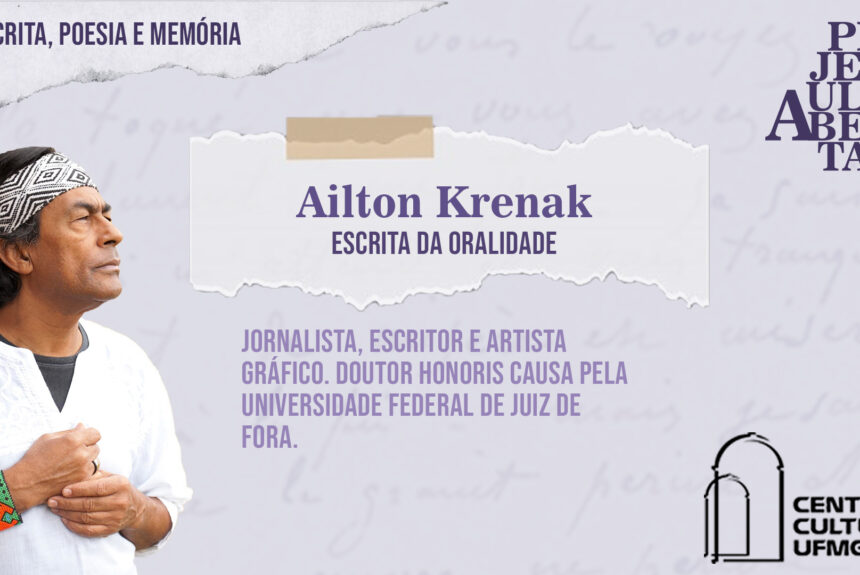 Ailton Krenak inaugura novo ciclo do projeto Aulas Abertas, que tem como temática a escrita, a poesia e a memória