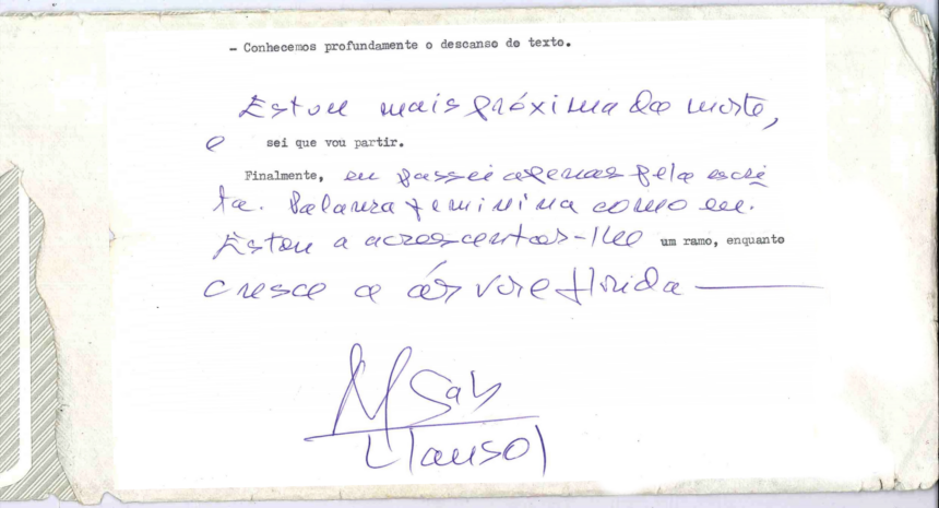 Cartas, manuscritos e publicações da escritora portuguesa Maria Gabriela Llansol compõem exposição do Festival de Inverno UFMG