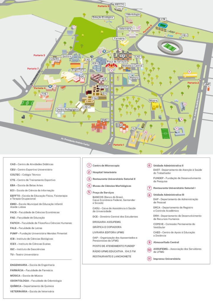 Mapa UFMG Campus Pampulha