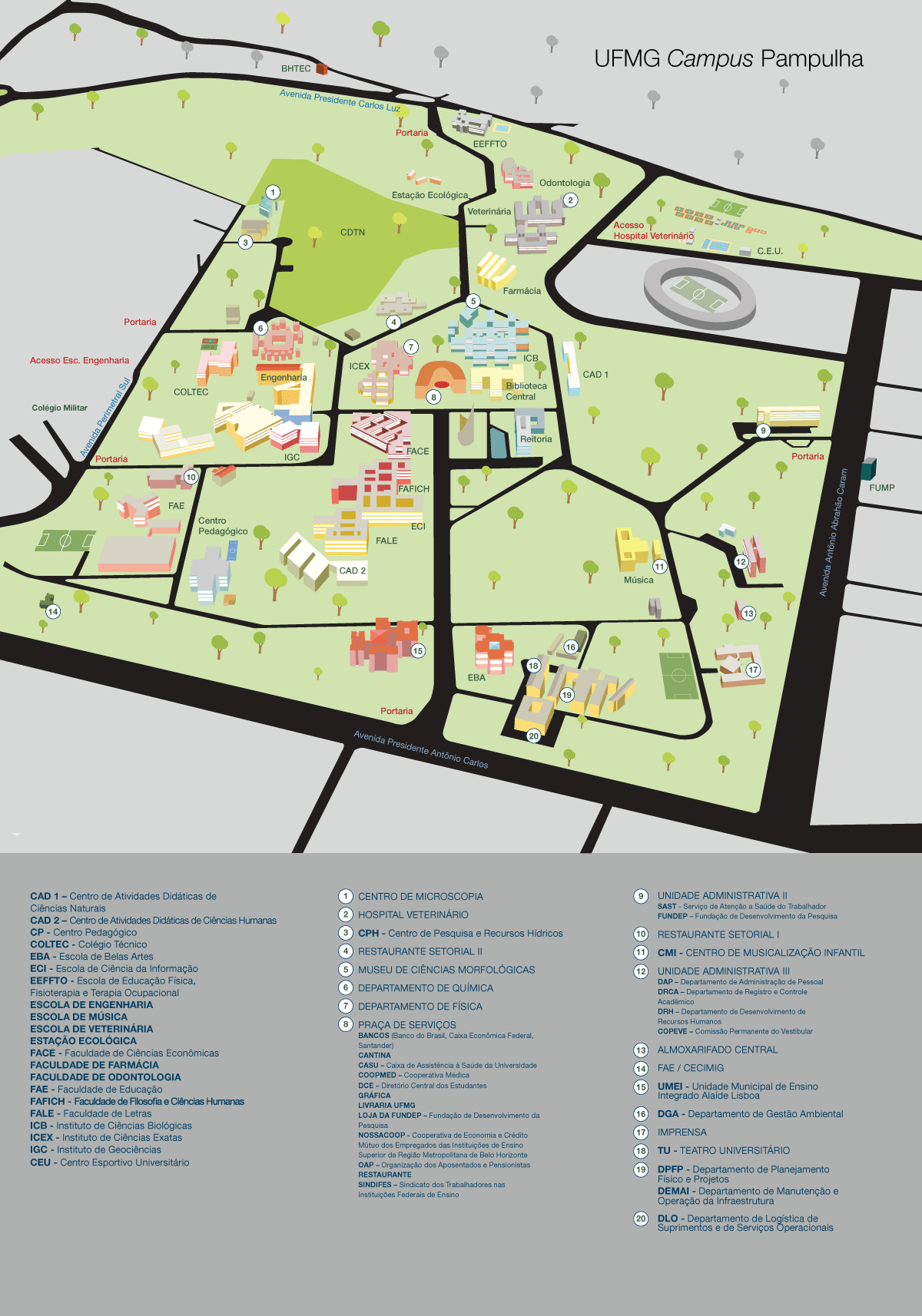 Mapa do Campus Pampulha