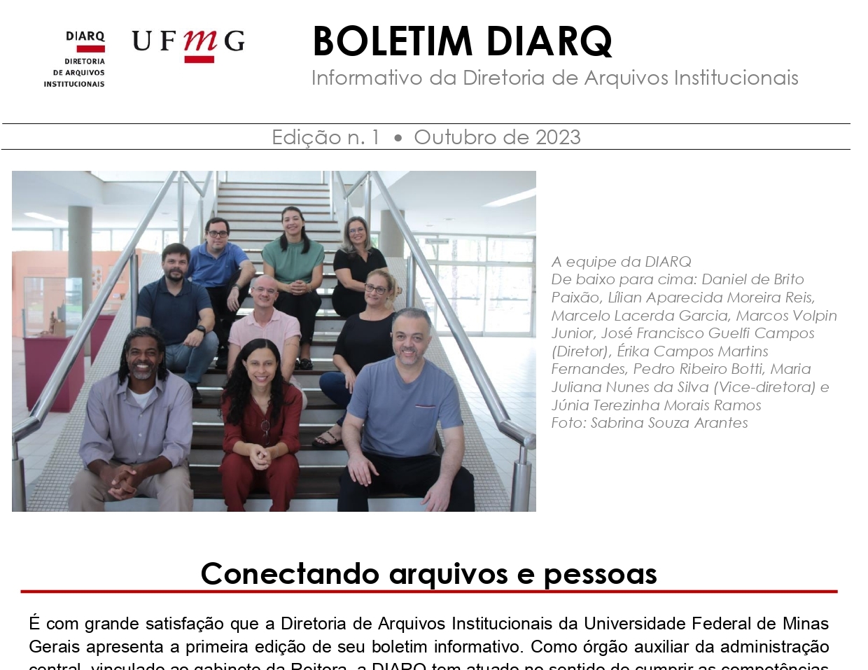 BOLETIM DIARQ: conectando servidores técnicos, docentes e discentes para uma universidade mais eficiente e transparente