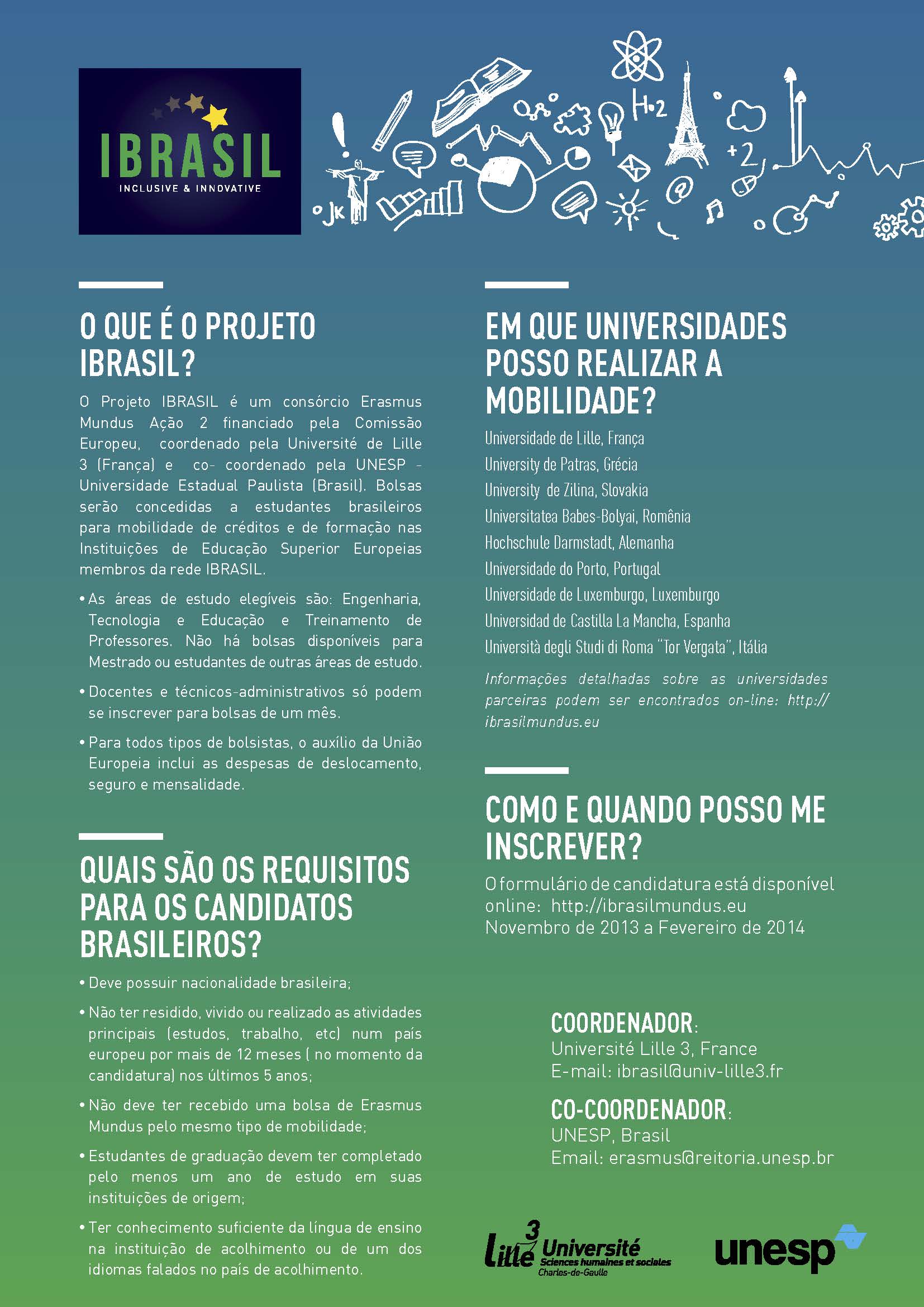 Abertas inscrições para o Projeto IBRASIL – DRI – Diretoria de Relações ...