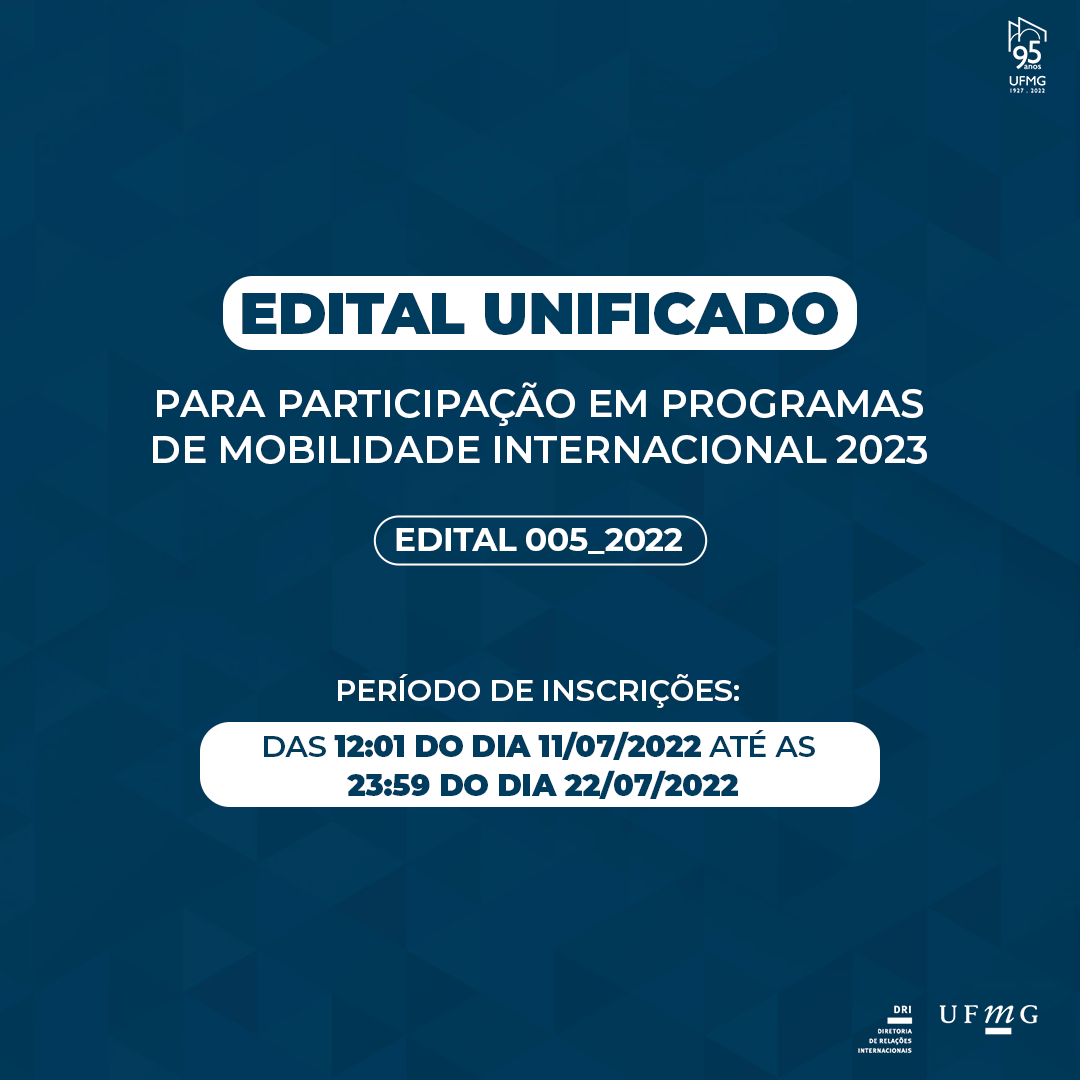 Diretoria de Relações Internacionais - UFMG - Você sabe quais os cursos com  as maiores notas de corte para ingresso no primeiro semestre de 2020 na UFMG?  A Universidade Federal de Minas