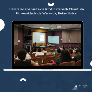  A UFMG teve o prazer de receber durante a última semana a visita da Profa. Elizabeth Chant, da Universidade de Warwick, do Reino Unido. Recebida pelo Prof. Frederico Couto Marinho, a Profa. Elizabeth ministrou a palestra "Historic Industrial Tourism and Heritage Futures in Patagonia" no dia 7 de setembro Auditório do Instituto de Geosciências (IGC). Apresentou aos estudantes do curso de Turismo o seu novo projeto de pesquisa, que explora o Turismo Industrial na região da Patagônia e a construção de legados culturais associados a industrialização e a extração de recursos no Chile e na Argentina. A Universidade de Warwick mantém laços estreitos com a UFMG, fomentando a troca de experiências de ensino e de pesquisa entre as instituições.