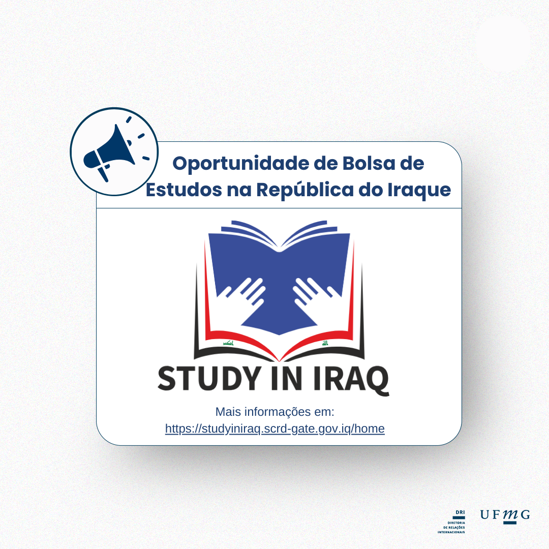 República do Iraque, por meio do Ministério do Ensino Superior e Pesquisa Científica, está oferecendo bolsas de estudos integrais para estudantes internacionais. As bolsas cobrem todas as despesas, incluindo matrícula, moradia e seguro saúde, e estão disponíveis para cursos de graduação, pós- graduação e diversas especializações. Essa oportunidade visa promover o intercâmbio acadêmico e o fortalecimento das relações educacionais internacionais. Para mais informações sobre os requisitos e o processo de inscrição, solicito que acessem o portal oficial do programa: https://studyiniraq.scrd-gate.gov.iq/home. A Câmara de Comércio e Indústria Brasil-Iraque está realizando a seleção de currículos. Os interessados devem enviá-los para o e-mail: camara@brasiliraq.com.br A Embaixada da República do Iraque em Brasília está à disposição para quaisquer esclarecimentos: braemb@mofa.gov.iq