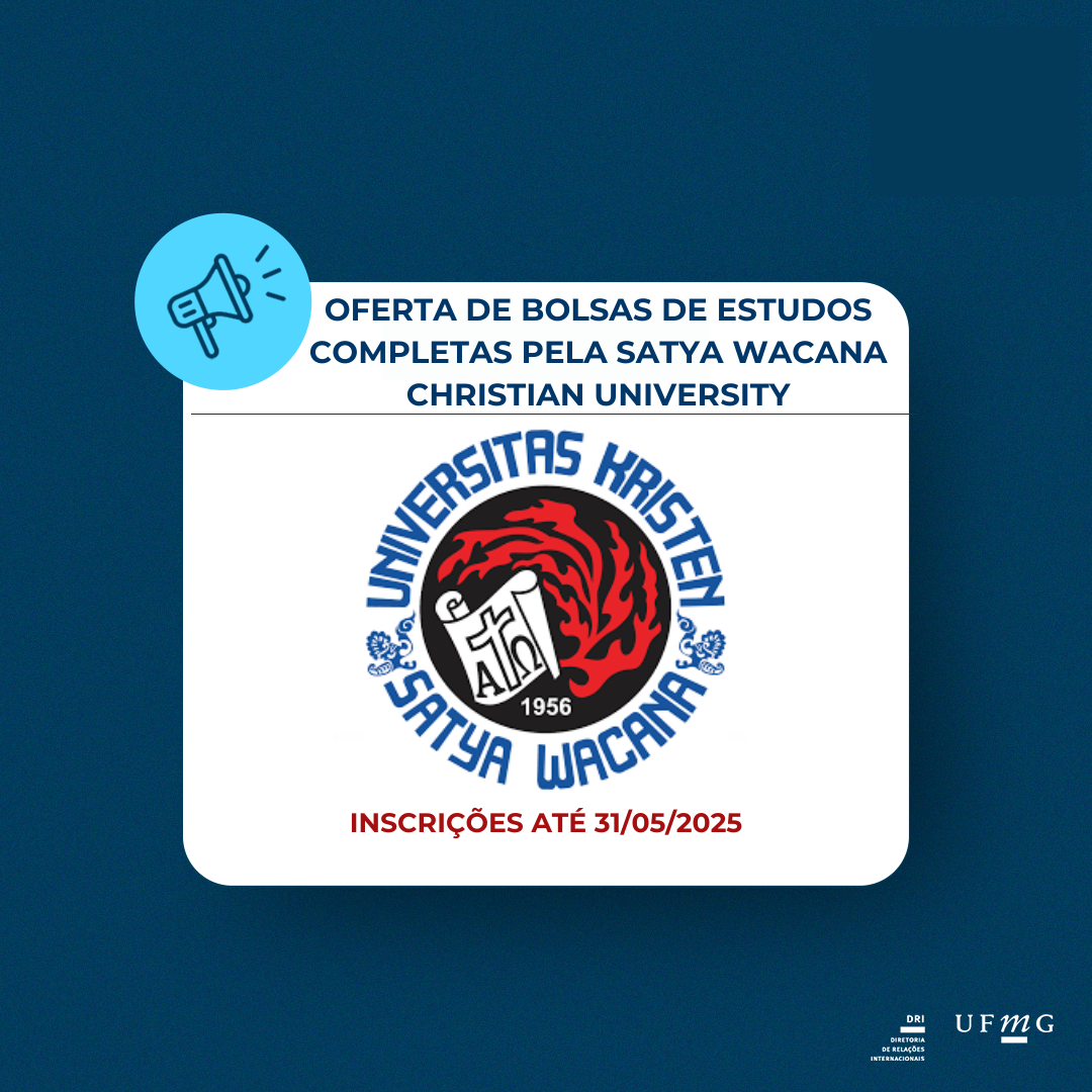 A Satya Wacana Christian University oferece bolsas de estudos completas a alunos brasileiros para cursos de graduação e mestrado, com o início das aulas em agosto de 2025. A SWCU, estabelecida em 1956 na cidade de Salatiga, na região de Central Java, é uma das mais antigas universidades privadas da Indonésia e possui mais de 15 mil estudantes. A universidade busca internacionalizar-se por meio do aumento do número de alunos estrangeiros em cursos de longa duração e do estabelecimento de parcerias com universidades estrangeiras. A bolsa oferecida cobre: taxa de matrícula para 2 (mestrado) e 4 (graduação) anos de estudo; visto e permissão de residência para fins de estudo; viagens culturais 2 vezes por ano; traslado aeroporto-universidade; seguro de saúde; auxílio para subsistência; alojamento (quarto compartilhado); e passagens aéreas de ida e volta (classe econômica). As bolsas são oferecidas a alunos brasileiros para os cursos de graduação e mestrado nas seguintes áreas: Graduação (4 anos): Programa de Nutrição Sistemas de Informação Educação Primária Literatura Inglesa Música Educação em Língua Inglesa Relações Internacionais Soiologia Ciências da Comunicação Programa de Gestão e Contabilidade Mestrado (2 anos): Educação em Língua Inglesa Estudos de Desenvolvimento Sistemas de Informação Contabilidade Gestão Sociologia da Religião As aulas serão ministradas em inglês e, por isso, proficiência na língua inglesa é requisito básico (são aceitos os certificados: TOEFL 500/IELTS 5.5/Duolingo 90) O período para inscrição no programa é entre 1 de janeiro e 31 de maio de 2025 (segundo grupo). A inscrição deverá ser feita online, pelo link: bit.ly/swis2025. Para mais informações, confira: Ofício nº 6/2025-GAB/PR/CAPES Ofício Circular Nº 125/2024/ASS.INTER/GM/GM-MEC Ofício nº 09069.200302/2024-41