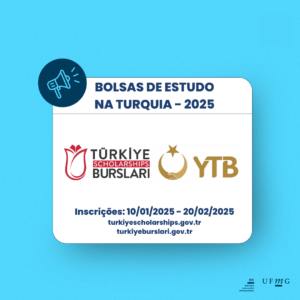 A República da Turquia oferece o 2025 Türkiye Scolarships, um programa de bolsas de estudos para estudantes de destaque e pesquisadores para realizarem programas de curto período ou de período integral nas melhores universidades da Turquia. Türkiye Scholarships é considerada uma das bolsas de estudo mais abrangentes do mundo com as facilidades fornecidas aos seus premiados em todos os níveis de ensino superior. A Bolsa de Estudos: Oferece colocação em universidades e departamentos; Cobre as taxas de ensino; Oferece curso de língua turca de 1 ano; Fornece acomodação e seguro saúde; Cobre passagem aérea única de ida e volta; Fornece bolsa mensal. As inscrições para as Türkiye Scolarships para o ano de 2025 estarão abertas entre 10 de janeiro e 20 de fevereiro de 2025 para estudantes internacionais que desejam estudar em níveis de associado, bacharelado, mestrado e doutorado. Mais informações sobre os processos de inscrição, avaliação e seleção estão disponíveis nos sites oficiais das Türkiye Scolarships (http://turkiyescholarships.gov.tr/ e https://www.turkiyeburslari.gov.tr/). Para mais informações, confira: Türkiye Scolarships Applications A-2025/14162810/39319442 - URGENT