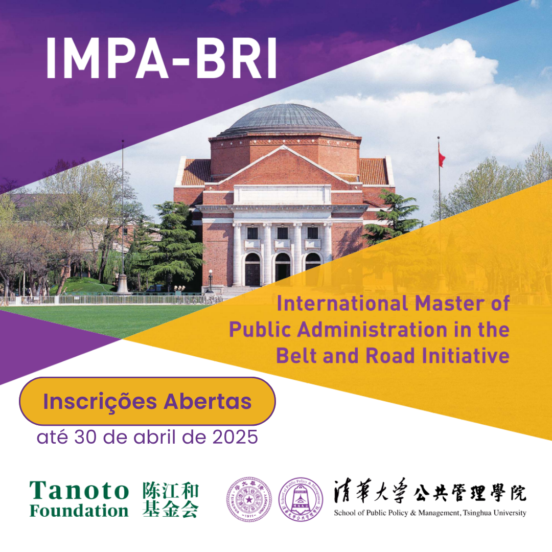 Ao recordar a elevação das relações bilaterais entre Brasil e China, em 20 de novembro último, a “Comunidade de Futuro Compartilhado Brasil-China por um Mundo mais Justo e um Planeta mais Sustentável”, e tendo em vista a busca de sinergias estratégicas entre a Iniciativa Cinturão e Rota e as estratégias brasileiras de desenvolvimento, a Divisão de Cooperação Educacional do Ministério das Relações Exteriores informa que o Centro de Cooperação Internacional da Comissão Nacional de Desenvolvimento e Reforma (NDRC) comunicou estarem abertas as inscrições para o Mestrado Internacional em Administração Pública na Iniciativa "Belt and Road" ("IMPA-BRI"), oferecido pela Universidade Tsinghua e com possibilidade de bolsa de estudo integral aos selecionados. A NDRC solicitou apoio na divulgação do programa junto a potenciais interessados brasileiros. De acordo com a brochura do programa, o curso terá duração de um ano (2025/2026), com aulas em inglês sobre temas como liderança, governança comparada, prática de gestão pública, análise de políticas públicas, política e economia da China e BRI. Os candidatos devem ser proficientes em inglês, possuir diploma de graduação ou de mestrado, não podem ter mais de 45 anos e devem contar com pelo menos cinco anos de experiência laboral. Serão selecionados, preferencialmente, aqueles com posições sêniores nos setores governamental, administrativo e acadêmico. As inscrições permanecerão abertas até 30 de abril de 2025, por meio do site oficial da Tsinghua indicado na brochura de admissões. Apesar de a brochura indicar que o programa está aberto apenas para candidatos de "países participando da BRI", a NDRC confirmou a elegibilidade de cidadãos brasileiros. Confira aqui o formulário de inscrição. Confira aqui a brochura do programa. Confira aqui o guia de inscrição.