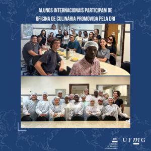    Nesta terça-feira, dia 15 de abril, o Setor de Acolhimento da Diretoria de Relações Internacionais (DRI) da UFMG promoveu mais uma edição da Oficina de Culinária Internacional, uma Atividade de Formação Multicultural (AFMC) para estudantes. A atividade aconteceu na Escola de Enfermagem da UFMG, situada no Campus Saúde, onde os participantes puderam vivenciar uma experiência prática no Laboratório de Nutrição e Técnicas Dietéticas.  O evento reuniu estudantes brasileiros, participantes do programa PEC-G e alunos internacionais vindos do Congo, Rússia, Estados Unidos, Colômbia, Reino Unido e Indonésia. Na Oficina, os estudantes tiveram a oportunidade de aprender mais sobre a culinária brasileira, enquanto cozinhavam dois pratos tradicionais do país: o brigadeiro e o pão de queijo.  As Atividades de Formação Multicultural promovidas pelo Setor de Acolhimento da DRI buscam aproximar os estudantes internacionais da comunidade acadêmica, ao mesmo tempo em que apresentam aspectos da cultura brasileira. A iniciativa também proporcionou aos participantes a chance de explorar outro espaço da universidade: o Campus Saúde da UFMG.  A condução da oficina ficou a cargo das alunas de graduação em Nutrição da UFMG: Ariela Maciel e Stephanie Fabrini. A atividade contou com o apoio das estagiárias da Diretoria: Jéssica Pereira, Brenda Belohuby e da servidora Hannah Gabrielle Bastos. A organização da AFMC foi feita pelo Setor de Acolhimento da DRI, com o auxílio do estagiário Emanuel Alves e da servidora Elaine Parreiras.  Agradecemos imensamente à Diretoria da Escola de Enfermagem da UFMG, à Professora Rita de Cassia Ribeiro e à técnica de Nutrição Bárbarah Ventura, que disponibilizaram o espaço, itens e ingredientes necessários para a Oficina.