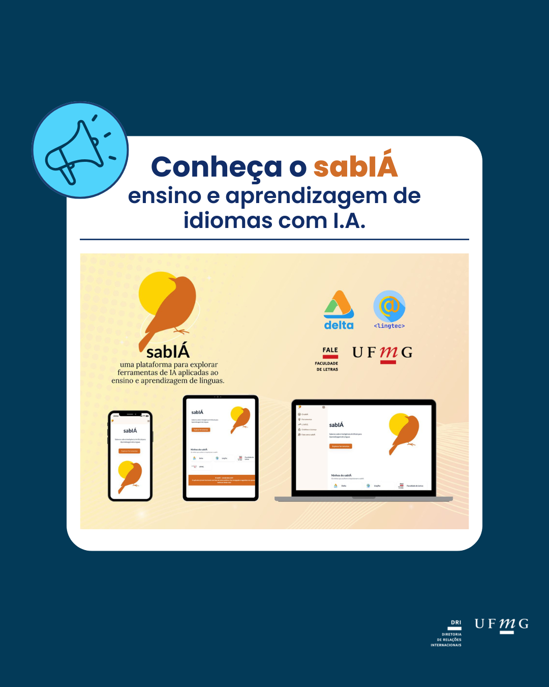 O sabIÁ é um app em versão beta que organiza ferramentas de IA para apoiar quem quer aprender e ensinar línguas com consciência e criatividade. Projeto da Área de Linguagem e Tecnologia (LingTec) e do núcleo de pesquisa DELTA da Faculdade de Letras da Universidade Federal de Minas Gerais (FALE/UFMG), é uma plataforma de curadoria e exploração de ferramentas de inteligência artificial aplicadas ao ensino e aprendizagem de línguas. Pensado como um espaço acessível, educativo e colaborativo, o sabIÁ permite que estudantes, educadores e curiosos descubram recursos tecnológicos úteis para práticas linguísticas, com foco em leitura, escrita, fala, escuta, vocabulário, planejamento textual, tradução, entre outros aspectos. Inspirado no canto curioso do sabiá, o projeto valoriza a descoberta, a diversidade e o cuidado com o conhecimento compartilhado. Modelo L.I.V.R.E. O modelo L.I.V.R.E. foi criado para orientar estudantes, professores e curiosos a analisarem criticamente o uso de ferramentas de inteligência artificial na aprendizagem de línguas. Cada letra representa uma dimensão importante a considerar antes de adotar uma tecnologia. Acesse aqui o sabIÁ para saber mais sobre o modelo L.I.V.R.E. e explorar as ferramentas.