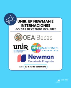  A Secretaria-Geral da Organização dos Estados Americanos (SG/OEA) e as instituições (UNIR, EP NEWMAN e INTERNACIONES) decidiram apoiar indivíduos de destaque das Américas patrocinando as seguintes bolsas acadêmicas para continuar seus estudos de pós-graduação. Estas bolsas são oferecidas para programas oferecidos pela Universidade Internacional de La Rioja (UNIR), pela Escola de Pós-Graduação Peruana Newman (EP NEWMAN) e pela Universidade InterNaciones da Guatemala (INTERNACIONES). Benefícios • A bolsa cobrirá um desconto de 40%, 50% e 60% no valor total da mensalidade, dependendo da instituição e do programa escolhidos, e é aplicável apenas ao programa. • Despesas como taxa de admissão, tradução e autenticação de documentos, materiais de estudo, processamento e conclusão do curso e quaisquer outras despesas não indicadas não estão incluídas nesta bolsa. Para mais informações, consulte a seção "Responsabilidades do Bolsista" na página 27 deste documento. • Os benefícios estão sujeitos ao desempenho acadêmico do bolsista para manter a bolsa durante toda a duração do programa de estudos. O bolsista não deve ser declarado como tendo desistido do curso devido a ausências no programa e/ou reprovação em disciplinas. Além disso, ele deve manter uma média de notas de 5/10 ou superior. Requisitos de Elegibilidade para Bolsas de Estudo: • Candidatos interessados com nacionalidade e/ou residência permanente legal em qualquer um dos Estados-Membros da SG/OEA são elegíveis. • Para ser bolsista, o candidato deve ter concluído o processo seletivo e sido admitido em um dos programas de estudo em uma das instituições. • Não ter recebido outras bolsas acadêmicas da OEA no mesmo nível de estudo proposto nesta convocatória. • Antes de iniciar qualquer programa, todos os bolsistas devem demonstrar sua capacidade financeira para cobrir os custos do programa não cobertos pela bolsa dentro de um prazo especificado. • Funcionários da SG/OEA, indivíduos com contrato de desempenho com a SG/OEA, funcionários das Missões Permanentes junto à OEA e familiares de qualquer um dos indivíduos mencionados acima não serão elegíveis para receber as bolsas. Critérios de avaliação e seleção: • Perfil acadêmico, mérito e credenciais acadêmicas. • O impacto potencial do candidato na conclusão do programa de estudos. • Distribuição geográfica dos candidatos, considerando as necessidades mais relevantes dos Estados-Membros, de acordo com o Índice de Desenvolvimento Humano (IDH) divulgado pelo Programa das Nações Unidas para o Desenvolvimento (PNUD). Para informações detalhadas sobre cada programa de estudos, recomenda-se que os candidatos acessem o site e insiram o título de sua escolha: • UNIR • EP NEWMAN • INTERNACIONES *OBS: esta é uma divulgação de oportunidade oferecida por instituição(es) parceira(s). A DRI não se responsabiliza por eventuais questões.