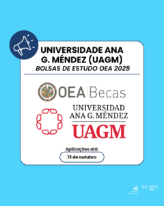  A Secretaria-Geral da Organização dos Estados Americanos (SG/OEA) e a Universidade Ana G. Méndez (AGMU) oferecem as seguintes oportunidades de bolsas de estudos para cursos online, ministrados em língua inglesa na AGMU: Associado em Investigação Forense; Bacharel em Administração de Empresas com Especialização em Gestão; Bacharel em Design Gráfico; Bacharel em Psicologia; Diploma em Cybersegurança; Mestrado em Administração de Empresas com Especialização em Contabilidade; Mestrado em Administração de Empresas com Especialização em Recursos Humanos. Antes de se candidatar à admissão, os candidatos são incentivados a ler a descrição do programa e garantir que a área de estudo atenda às suas expectativas e interesses. Os candidatos devem iniciar o processo de admissão ao programa de graduação coberto por esta bolsa. Para mais informações sobre o processo de inscrição, clique AQUI. Conclua o processo de admissão da AGMU e envie a documentação necessária. A AGMU avaliará os candidatos que atenderem aos requisitos para admissão. Somente candidatos que já tenham sido admitidos na AGMU serão considerados para a bolsa. Elegibilidade Para ser considerado para esta oportunidade de bolsa de estudos, o candidato deve: Ser um novo candidato. Esta oportunidade de bolsa de estudos está aberta a novos candidatos que sejam de um Estado-membro ativo da OEA e que não sejam bolsistas da OEA-AGMU. Ser cidadão e/ou residente legal permanente de qualquer Estado-membro ativo da OEA, exceto os Estados Unidos. Candidatos da Argentina devem preencher o formulário obrigatório e enviá-lo ao Escritório Nacional de Ligação (ONE) na Argentina. Os seguintes candidatos não são elegíveis: Bolsistas atuais da OEA e cidadãos e/ou residentes permanentes dos Estados Unidos. Funcionários da SG/OEA e seus parentes próximos ou consultores da SG/OEA Funcionários permanentes da OEA e seus parentes próximos. Dúvidas sobre esta oportunidade de bolsa de estudos devem ser enviadas para scholarships@oas.org ou para este link com o assunto “Programa de Bolsas de Estudo OAS - AGMU”. *OBS: esta é uma divulgação de oportunidade oferecida por instituição(es) parceira(s). A DRI não se responsabiliza por eventuais questões.