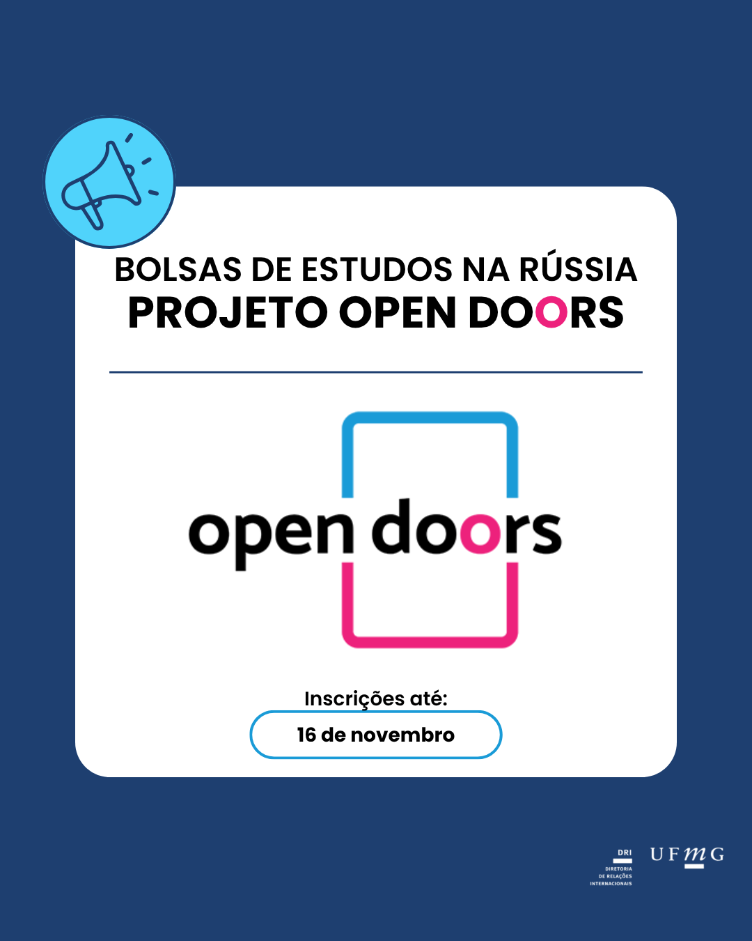 O Open Doors oferece oportunidades ilimitadas de educação, autodesenvolvimento e novas perspectivas de carreira acadêmica na Rússia para jovens talentosos de todo o mundo. Ele é realizado anualmente desde 2017, organizado pela Associação de Universidades Globais, um consórcio de universidades russas líderes, e conta com o apoio do Ministério da Ciência e Ensino Superior da Federação Russa e da Rossotrudnichestvo. Todos os anos, mais de cem mil jovens talentosos e motivados de diversos países participam do Open Doors. A competição abrange 14 disciplinas interdisciplinares, que vão de engenharia e medicina a economia e linguística, com opções disponíveis para candidatos de bacharelado, mestrado, doutorado e pós-doutorado. A participação no Open Doors é gratuita e a competição é realizada online. Os idiomas de trabalho do Open Doors são inglês e russo. Ao vencer o Open Doors, você pode ingressar em programas de bacharelado, mestrado ou doutorado, ou garantir uma vaga de pós-doutorado em projetos de pesquisa em uma das principais universidades da Rússia, por meio de um processo simplificado e centralizado. Nos últimos sete anos, mais de 6.000 estudantes internacionais aproveitaram esta oportunidade. O prazo para inscrições estará aberto até o dia 16 de novembro de 2025. Confira todos os prazos e mais informações sobre o projeto no site da HSE University.