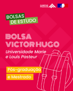 A Diretoria de Relações Internacionais (DRI) da Universidade Federal de Minas Gerais (UFMG) torna pública a Chamada de seleção dos estudantes de mestrado para participar do processo seletivo para a Bolsa Victor Hugo da Université Marie et Louis Pasteur, França, para cursar disciplinas durante o período de 01 (um) ano, de julho de 2026 a junho de 2027, conforme as disposições a seguir estabelecidas. O procedimento de indicação deverá obrigatoriamente ser realizado pela UFMG, de forma que os estudantes deverão preencher e encaminhar a documentação completa e compilada em PDF único à DRI pelo formulário: https://forms.gle/ZNJycFsZGteJoGEr7 para que seja analisada e posteriormente enviada à Université Marie et Louis Pasteur. Cronograma: 29/12/2025 - Divulgação da Chamada Até 03 (três) dias corridos a partir da data de publicação na página da DRI - Prazo para impugnação da Chamada 29/12/2025 a 12/01/2026 - Período para inscrição A partir de 14/01/2026 - Análise da documentação A partir de 16/01/2026 - Divulgação do resultado preliminar dos indicados pela DRI Até 03 (três) dias corridos após a publicação do resultado - Prazo para interposição de recurso contra o resultado divulgado A partir de 19/01/2026 - Divulgação do resultado final dos indicados pela DRI A partir de 01/03/2026 - Anúncio dos selecionados pela UFC, comunicado diretamente pela instituição parceira A partir de 01/07/2026 - Início das atividades e chegada em Besançon, França Em caso de dúvidas, entrar em contato via e-mail: programas@dri.ufmg.br Dúvidas também poderão ser esclarecidas pelo e-mail: dreif@univ-fcomte.f Confira aqui a CHAMADA N° 25/2025.