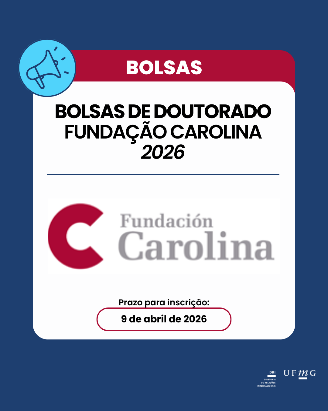 A Fundação Carolina oferece bolsas de doutorado destinadas a incentivar docentes de universidades latino-americanas afiliadas à Fundação Carolina a obterem títulos de doutorado. Em todos os casos, a universidade ou instituição de ensino latino-americana afiliada à Fundação é responsável por indicar os interessados ​​à Fundação Carolina. Para o ano acadêmico de 2026/2027, a Fundação Carolina está oferecendo 40 novas bolsas de doutorado e 114 renovações de bolsas de editais anteriores. Os programas de doutorado podem ser cursados ​​em universidades espanholas que tenham firmado convênio com a Fundação Carolina e em todas as áreas acadêmicas, exceto nos dois casos em que a universidade espanhola limita os programas de doutorado disponíveis (ver a seção "Benefícios da Bolsa"). A bolsa permitirá que os contemplados obtenham um título de doutorado. Essas bolsas são baseadas em um sistema de cofinanciamento, estabelecido por meio de acordos bilaterais de cooperação educacional, e fundamentam-se no princípio da igualdade de oportunidades. Saiba mais sobre as bolsas de doutorado da Fundação Carolina aqui.