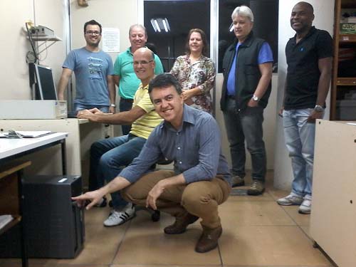 A desativação simbólica do Libra com Carlos Alfeu, Helvécio, Marco Túlio, Geraldo, Márcia Lemos, Alan Calazans e Ronaldo Campolina