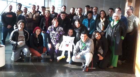 O mascote do Sistemático com a turma do 8 o andar