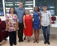 Profa. Dra. Cátia Barbosa, Prof. Dr. Luiz Maia, Profa. Dra. Marta Macedo, Patrícia Nascimento e Prof. Dr. Rodrigo Moreno