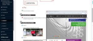 Captura de tela da plataforma Moodle e da capa do material didático do curso | Foto: Reprodução
