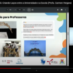 Carmen Vergara destaca, em transmissão online, o papel do Museu da Matemática UFMG na criação de laços entre Universidade e Escola